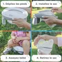 Nuby - Pot de Voyage Portable pour Tout-Petits avec Sac de Rangement, Apprentissage de la Propreté, Siège Réducteur, Protection Anti-Éclaboussures, Léger et Compact - Gris/Blanc