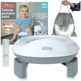 Nuby Pot de voyage portable pour tout-petits - Gris / Blanc