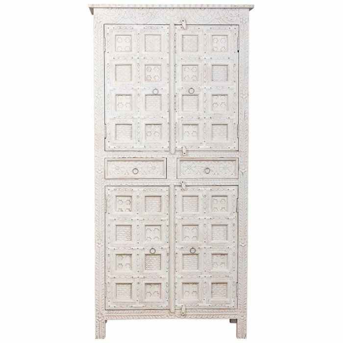 Garde-robe Alexandra House Living Blanc Bois de manguier 93 x 192 x 45 cm