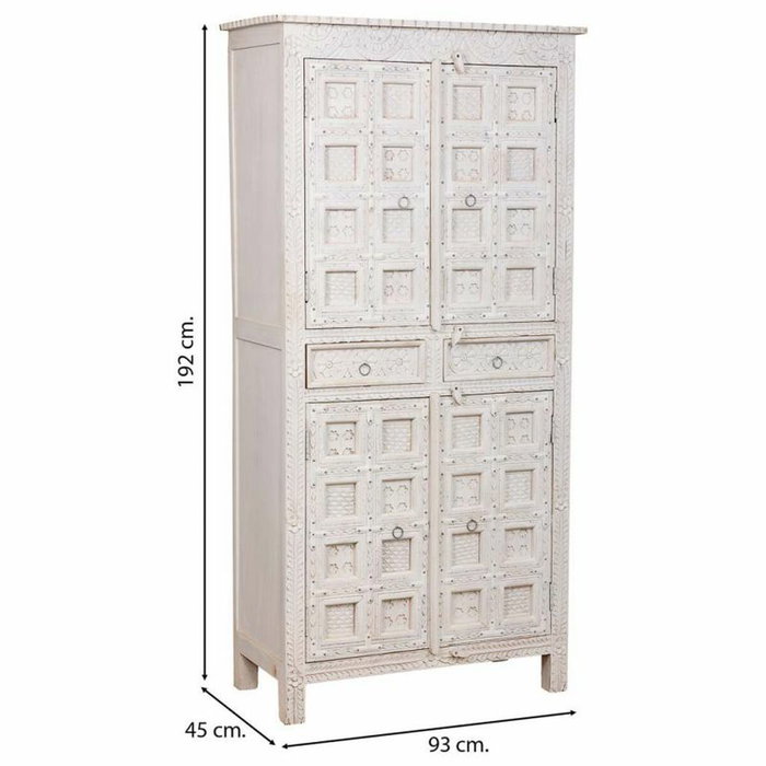 Garde-robe Alexandra House Living Blanc Bois de manguier 93 x 192 x 45 cm