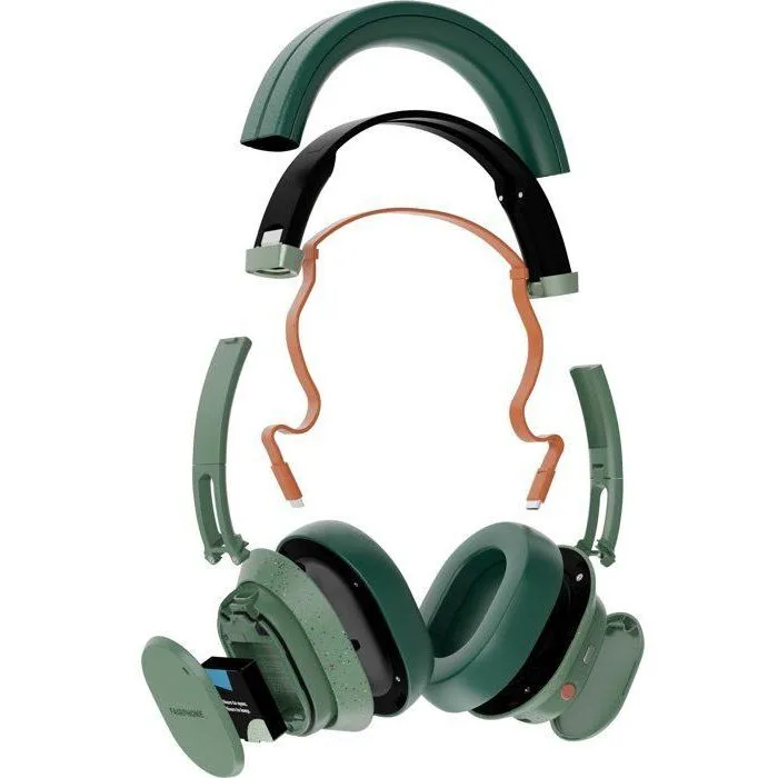Fairphone Fairbuds XL - Casque audio sans fil Bluetooth avec réduction de bruit ANC, autonomie 28h, modulaire et écologique, couleur vert