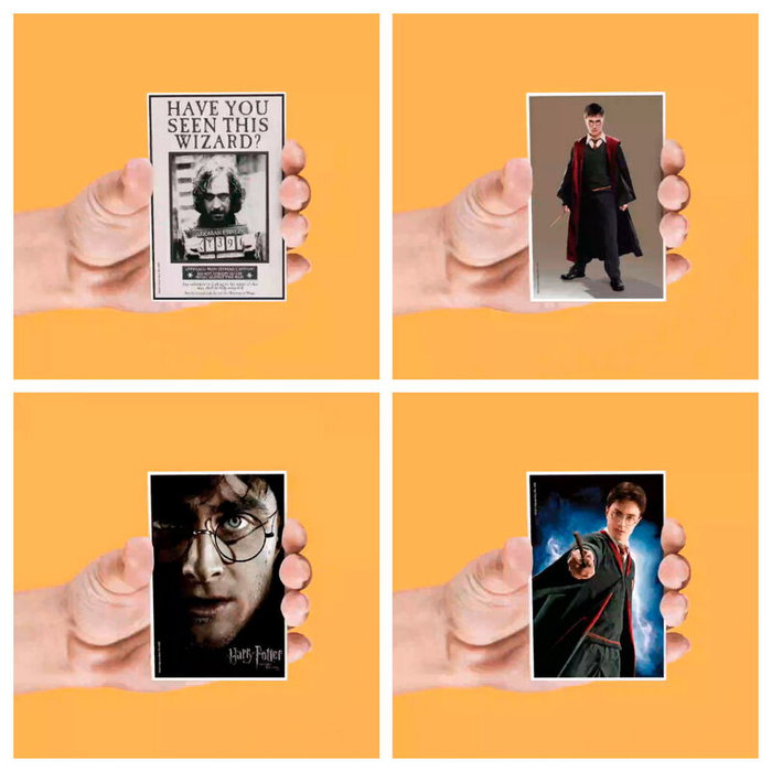 SD TOYS - Set de 4 aimants lenticulaires Harry Potter assortis - Dimensions : 15 x 28.5 cm
