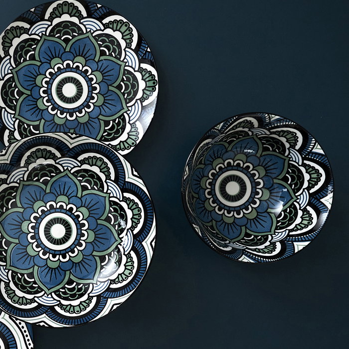 Home Deco Factory Bol Mandala Bleu Mirage 570 ml