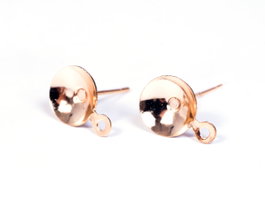 Innspiro Boucles d'oreilles métalliques pour incrustation cône et anneau dorées 8x12mm
