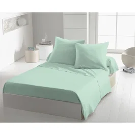 Home Linge Passion Drap plat 2 personnes Microfibre HP72095 240 x 300 cm Vert d'eau