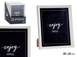 Giftdecor Porte-photo en Plastique Blanc 20 x 25 cm avec Verre et Chevalet (Set de 24)