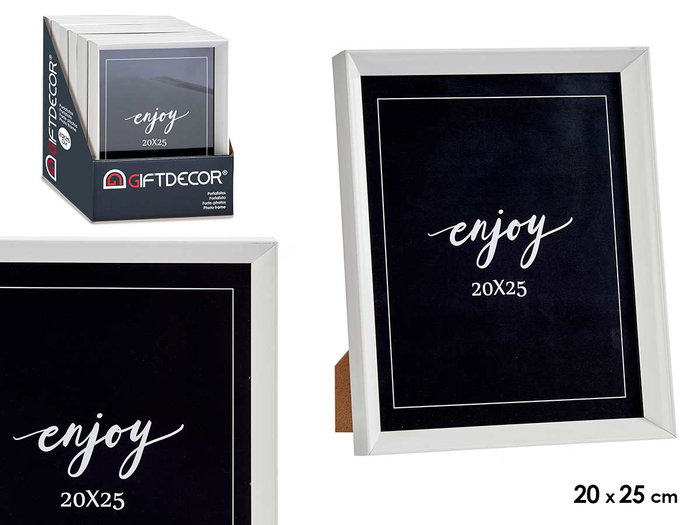 Giftdecor Porte-photo en Plastique Blanc 20 x 25 cm avec Verre et Chevalet (Set de 24) Giftdecor Porte-photo en Plastique Blanc 20 x 25 cm avec Verre et Chevalet (Set de 24)