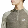 T-shirt à manches longues homme Adidas Gym+ 3 Bandas 1/4Zip Marron