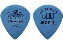 DUNLOP Pack de 12 médiators Tortex Jazz III - Bleu - 1,00 mm