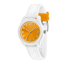 Morellato R0151174004 avec cadran orange et bracelet blanc