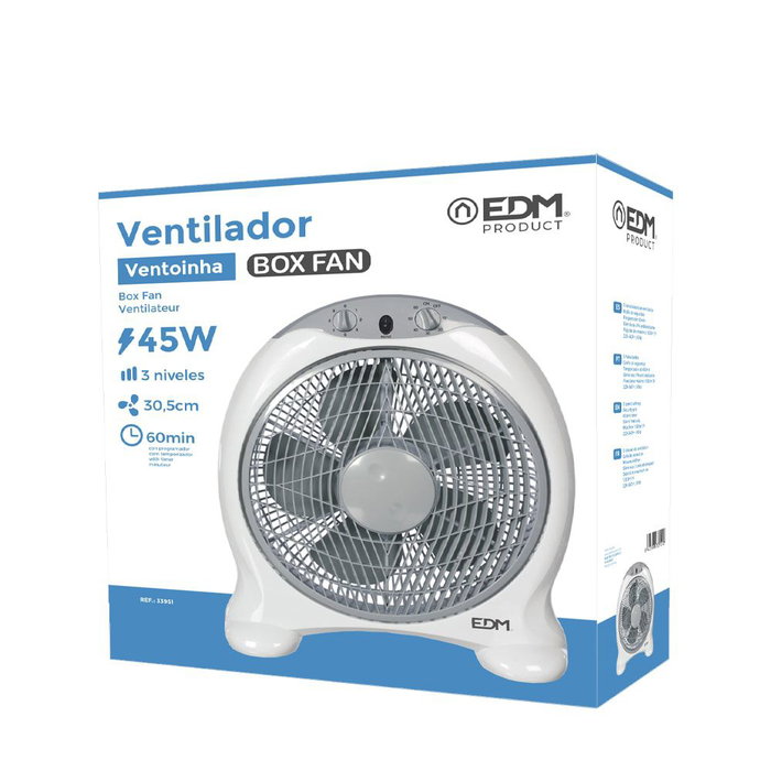 EDM Product Ventilateur de Bureau EDM 33951 Blanc Gris 45 W