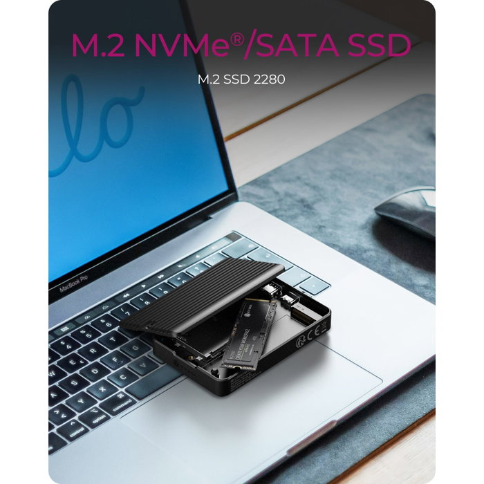 Icy IB-CR601M-C31 Boîtier SSD M.2 avec lecteur de carte