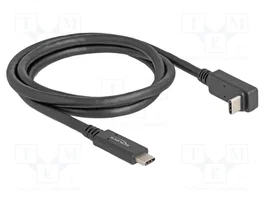 DELOCK Câble USB-C à USB-C 90°, 1m, 10Gbps, Noir