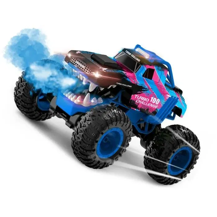 MGM Smashroar TC100 - Voiture Télécommandée 1/12 Échelle - Option Fumée - Bleue - Télécommande 2,4 GHz - Vitesse 8 km/h - Avec Éclairage et Batterie Rechargeable