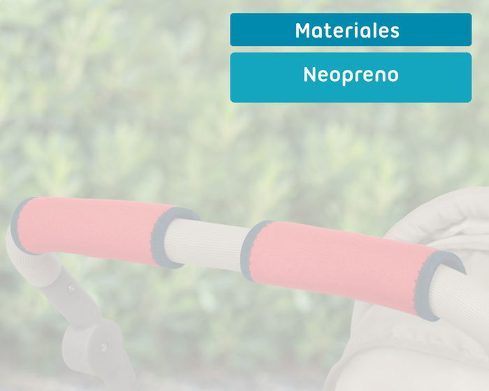 KioKids Housse de protection pour poignée de poussette en néoprene ajustable par Velcro - Rouge (2 pièces)
