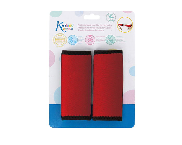 KioKids Housse de protection pour poignée de poussette en néoprene ajustable par Velcro - Rouge (2 pièces)