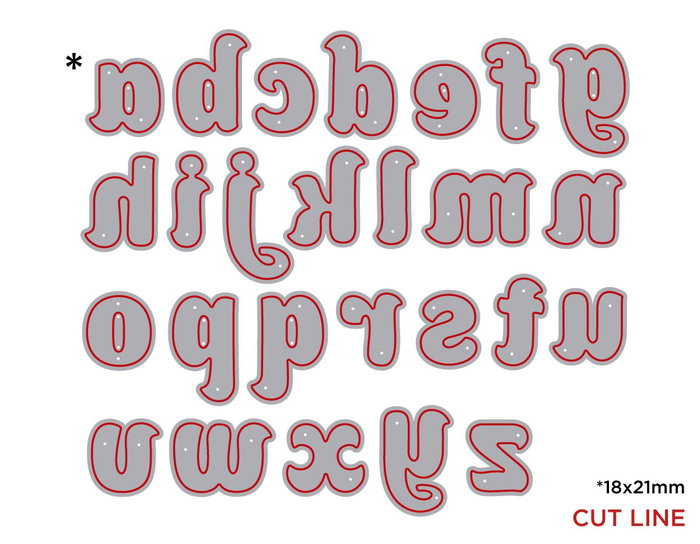 Misskuty Emporte-pièce fin ZAG Alphabet classique minuscule 26 unités
