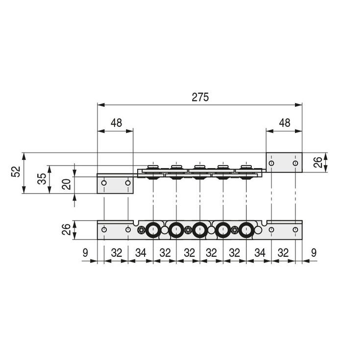 Q&Q Articulation pour coude courte 275 mm avec 5 nœuds - Référence 5-Nudos