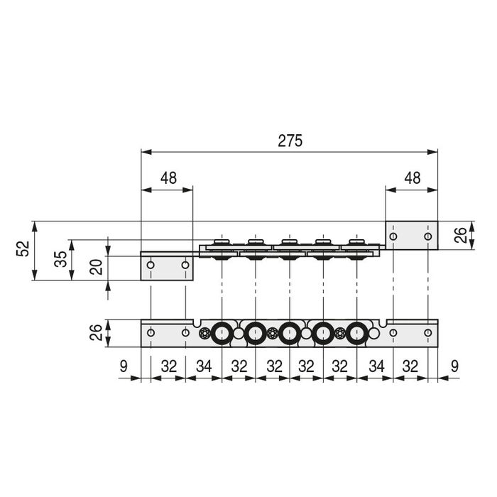 Q&Q Articulation coude courte 275mm 5 nuds