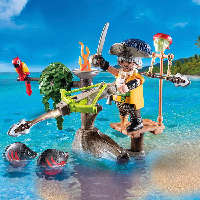 Playmobil Piratas – Bateau Pirate avec Canons et Trésor, Jouet pour Enfants dès 4 Ans (71795)