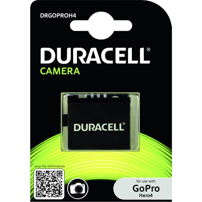 Duracell Batterie Lithium-Ion 1160 mAh pour GoPro Hero 4 Duracell Batterie Lithium-Ion 1160 mAh pour GoPro Hero 4