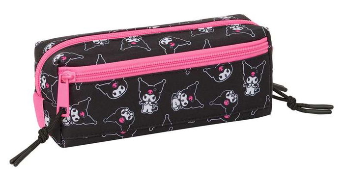 Safta Portatodos Triple Kuromi - Petit Organisateur avec Bande Élastique - 22 cm x 8.5 cm x 6 cm - Âge Minimum Recommandé: 3 ans