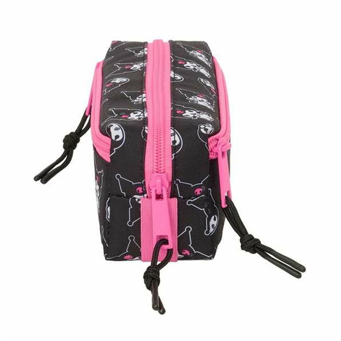 Trousse Fourre-Tout Triple Kuromi Noir Fuchsia 22 x 8,5 x 6 cm