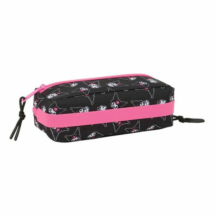 Trousse Fourre-Tout Triple Kuromi Noir Fuchsia 22 x 8,5 x 6 cm