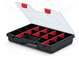 KISTENBERG Conteneur collectif avec partitions noir 390x290x65mm