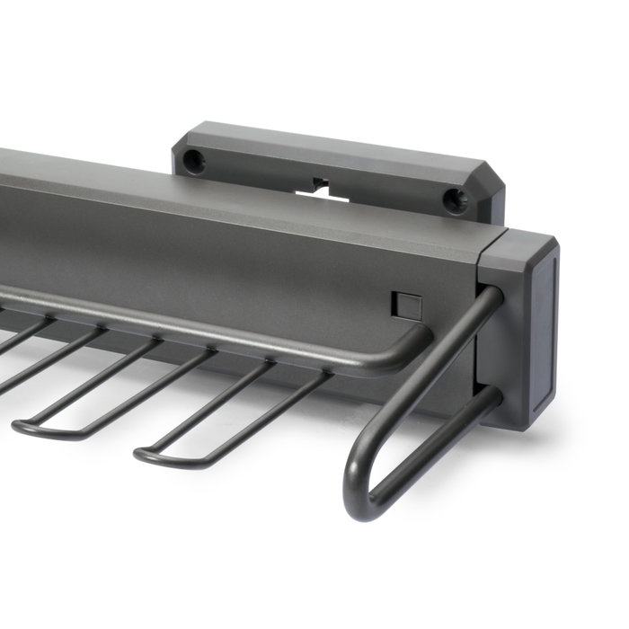 Emuca Porta cravates latéral extractible Quartz, Plastique et Aluminium, Titane