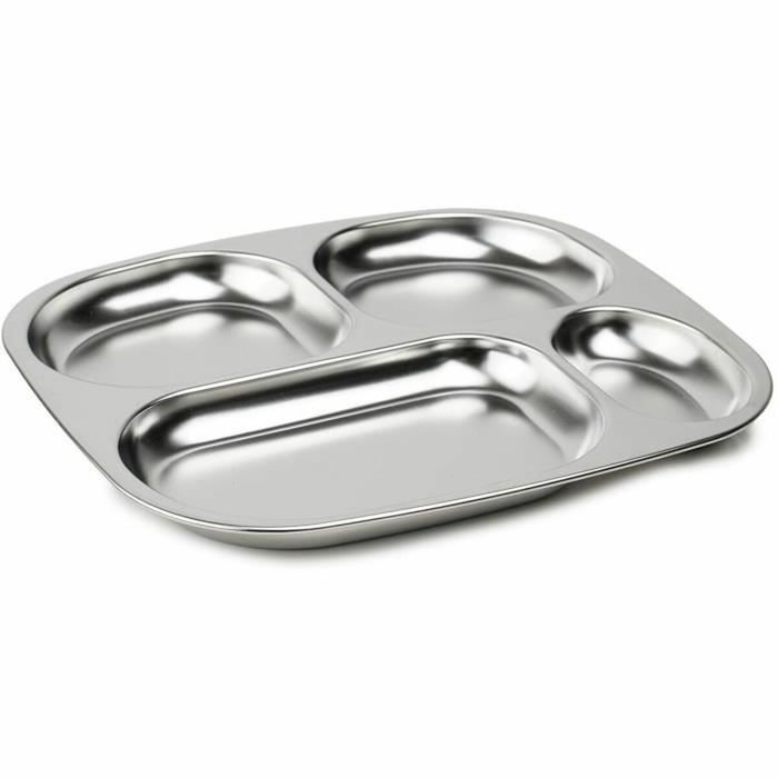 Thermobaby Plateau compartimenté 4 compartiments en Inox Thermobaby Plateau compartimenté 4 compartiments en Inox