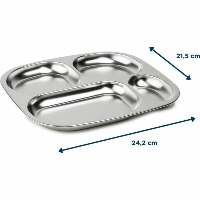 Thermobaby Plateau compartimenté 4 compartiments en Inox Thermobaby Plateau compartimenté 4 compartiments en Inox
