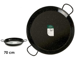 La Dehesa Poêle à paella émaillée 70 cm 30 portions acier émaillé noir (Set de 2)