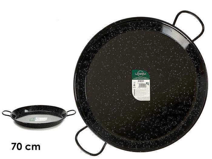 La Dehesa Poêle à paella émaillée 70 cm 30 portions acier émaillé noir (Set de 2) La Dehesa Poêle à paella émaillée 70 cm 30 portions acier émaillé noir (Set de 2)