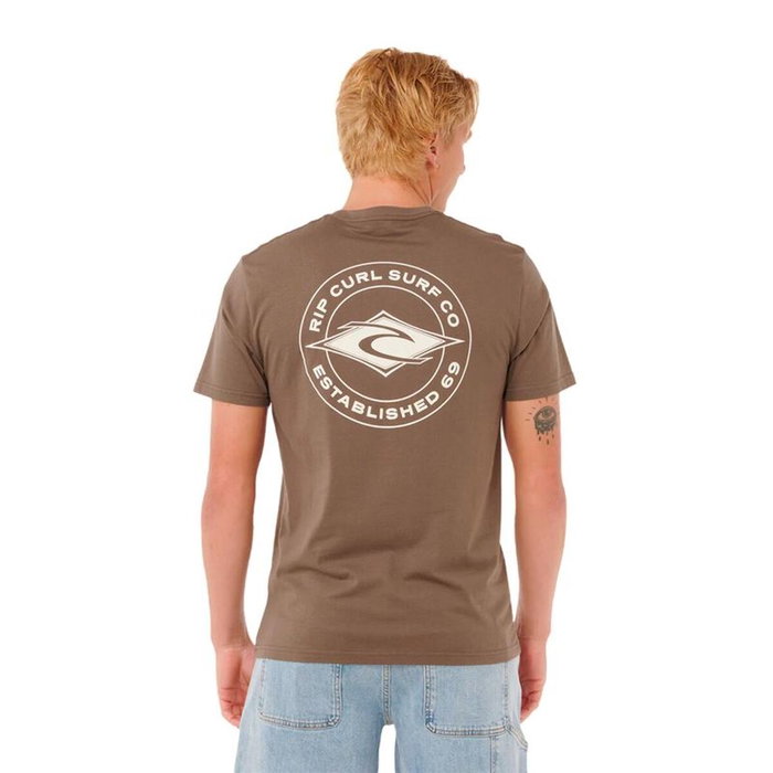 T-shirt à manches courtes homme Rip Curl Staple Marron Clair 11-12 Ans