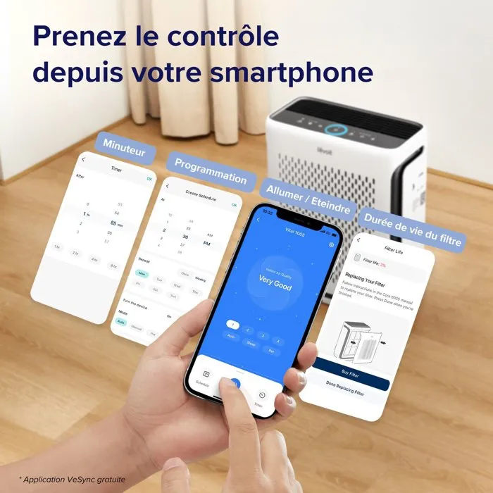 Levoit Vital 100S Purificateur d'air Smart HEPA - Blanc Levoit Vital 100S Purificateur d'air Smart HEPA - Blanc