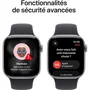 Apple Watch Series 11 GPS, Boîtier Aluminium Space Grey 42mm, Bracelet Sport Band Noir S/M
