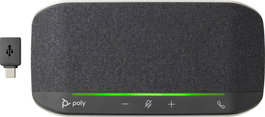Poly Sync 10 - Haut-parleur de conférence USB avec commandes tactiles, micros antibruit, ports USB-A et USB-C
