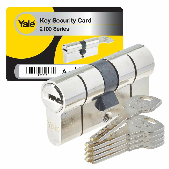Yale Cylindre haute sécurité Série 2100 débrayable 35x35 mm nickelé Yale Cylindre haute sécurité Série 2100 débrayable 35x35 mm nickelé