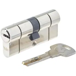 Yale Cylindre de sécurité série 2100 débrayable, 35x35 mm, nickelé, 10 goupilles, anti-crochetage et anti-bumping, avec 5 clés réversibles