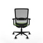 Chaise Haches Synchrone/Traslack tissu Vert pistache Maille Gris Base en nylon noir Accoudoir 2D Sans appui-tête Roulettes 65mm nylon