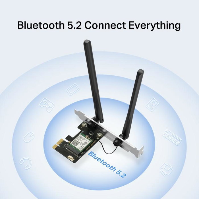 Mercusys MA80XE Adaptateur Wi-Fi 6 AX3000 et Bluetooth 5.2 PCIe Mercusys MA80XE Adaptateur Wi-Fi 6 AX3000 et Bluetooth 5.2 PCIe