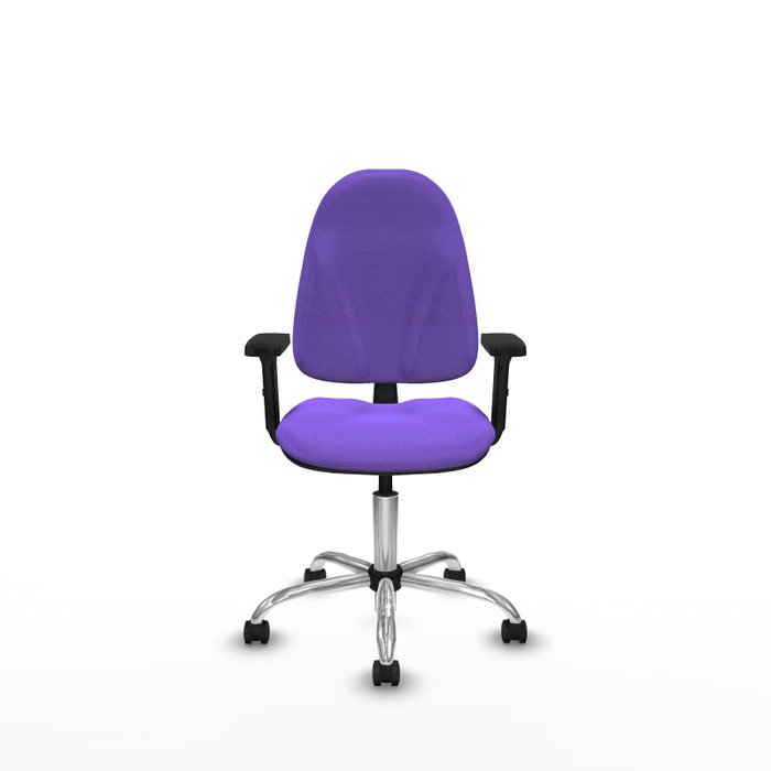 PIQUERAS Y CRESPO Chaise de bureau Algarra, tissu lilas, base chromée
