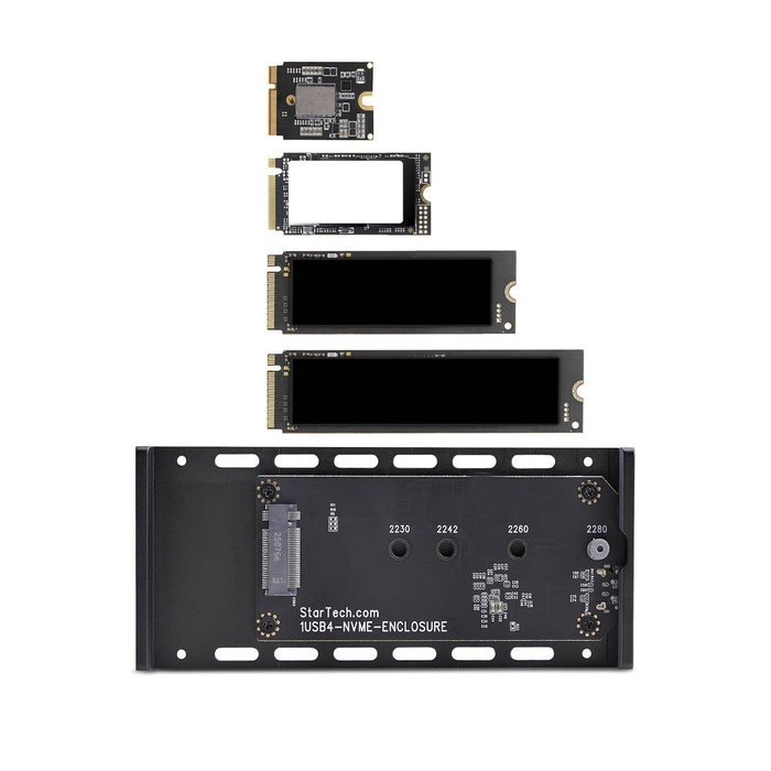 Startech Carcasse USB4 NVMe M.2 40Gbps pour SSD Externe - Compatible Thunderbolt 5/4/3 - Aluminium - Noir
