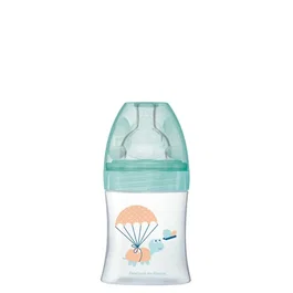 Dodie Sensation+ Biberon Anti-Colique 150 ml, Tétine Plate Débit 1, Vert Air, 0-6 Mois