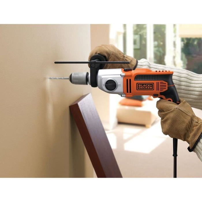 Black + Decker KR1102K-QS Perceuse à percussion filaire 1100W avec coffret de rangement