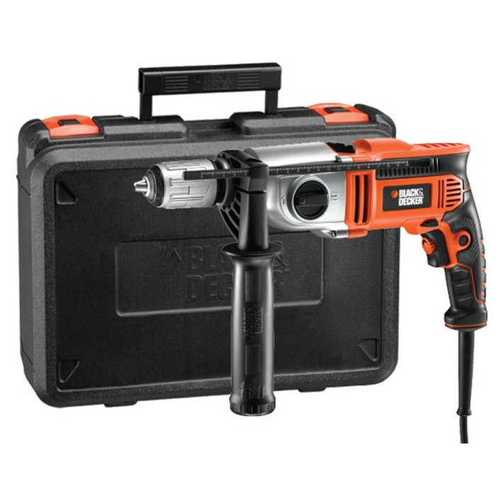 Black + Decker KR1102K-QS Perceuse à percussion filaire 1100W avec coffret de rangement