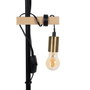 BigBuy Home Lampadaire Noir et Beige en Bois et Fer