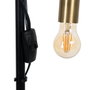 BigBuy Home Lampadaire Noir et Beige en Bois et Fer
