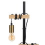 BigBuy Home Lampadaire Noir et Beige en Bois et Fer